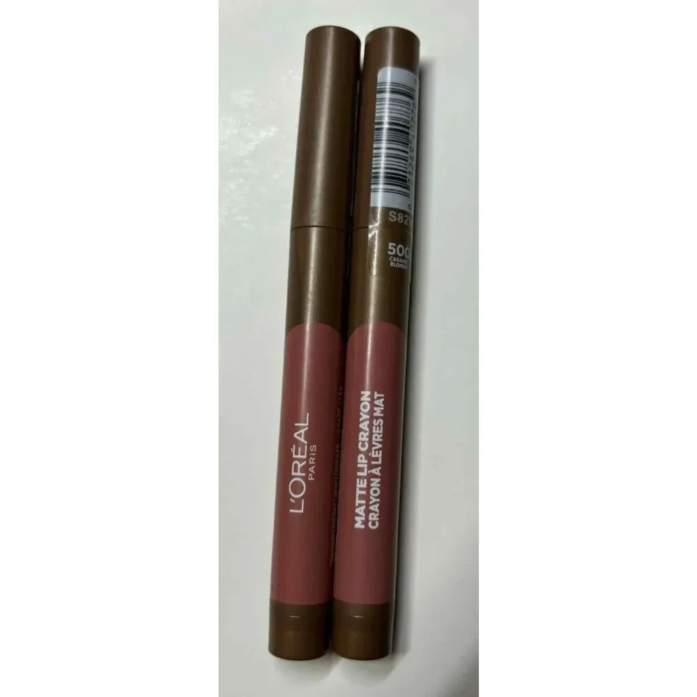 LOreal Matte Lip Crayon 500 Caramel Blondie Lot of 2
